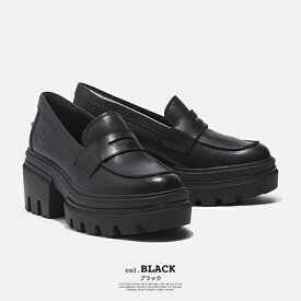 【 Timberland ティンバーランド 】 レディース エバリー ローファー シューズ ブラック EVERLEIGH LOAFER 0A5P17 / ティンバーランド ローファー スリッポン 革靴 シューズ レディース ウィメンズ ストリート　カジュアル 定番 2024SPRING