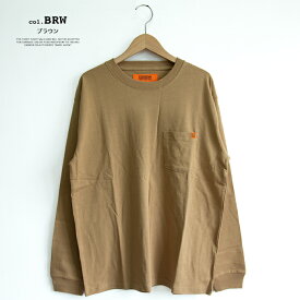 【SALE!!】 【 UNIVERSAL OVERALL ユニバーサルオーバーオール 】 POCKET LONG SLEEVE ポケット ロング Tシャツ U2233210 / ロンT 長袖Tシャツ ロングスリーブTシャツ ポケT クルーネック 丸首 シンプル 無地 ワンポイント カジュアル ユニセックス 2023AW