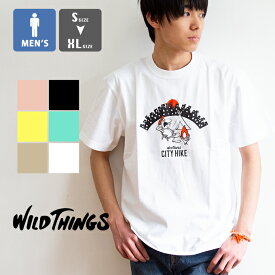 【夏割!!】【 WILDTHINGS ワイルドシングス 】 CITY HYKE プリント S/S Tシャツ WT20047K / 半袖 クルーネック 丸首 グラフィック プリントt アウトドア カットソー トップス メンズ 20SS/