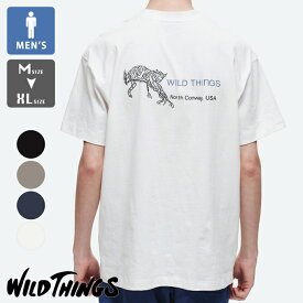 WILDTHINGS ワイルドシングス ワイルドキャット Tシャツ 半袖 WILD CAT WT24043SK / wildthings メンズ トップス ワイルドシングス Tシャツ バックプリント ワンポイント 2024SS