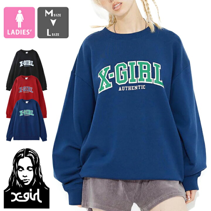 楽天市場】【SALE!!】 【 X-girl エックスガール 】 COLLEGE LOGO CREW 