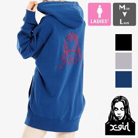 【SALE!!】 【 X-girl エックスガール 】 EMBROIDERED FACE SWEAT HOODIE X-girl エンブロイダード フェイス ロゴ スウェット パーカー 105224012013 / x-girl エックスガール パーカー フーディ フェイス ロゴ 裏毛 レディース ウィメンズ 刺繍 22AW