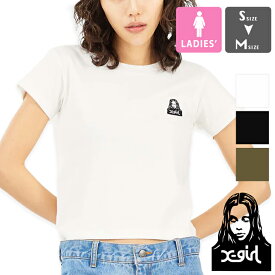 【 X-girl エックスガール 】 FACE S/S BABY TEE X-girl フェイス 刺繍 ロゴ ベビー Tシャツ 105232011004 / xgirl Tシャツ トップス 半袖 レディース ウィメンズ チビT tee フェイスロゴ 23SS