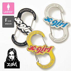 【 X-girl エックスガール 】 CHUBBY LOGO CARABINER X-girl チャビーロゴ カラビナ 105232054008 / X-girl エックスガール メタル カラビナ チャーム キーリング キーホルダー アクセサリー チャビー ロゴ ストリート カジュアル オリジナル S字型 /