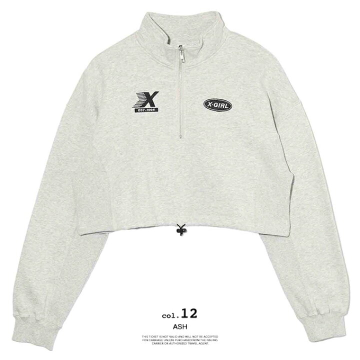 楽天市場】【SALE!!】 【 X-girl エックスガール 】 HALF ZIP CROPPED  