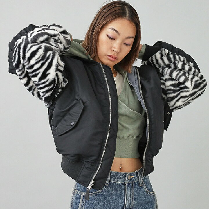 楽天市場】【 X-girl エックスガール 】 PANELED FUR REVERSIBLE MA-1 