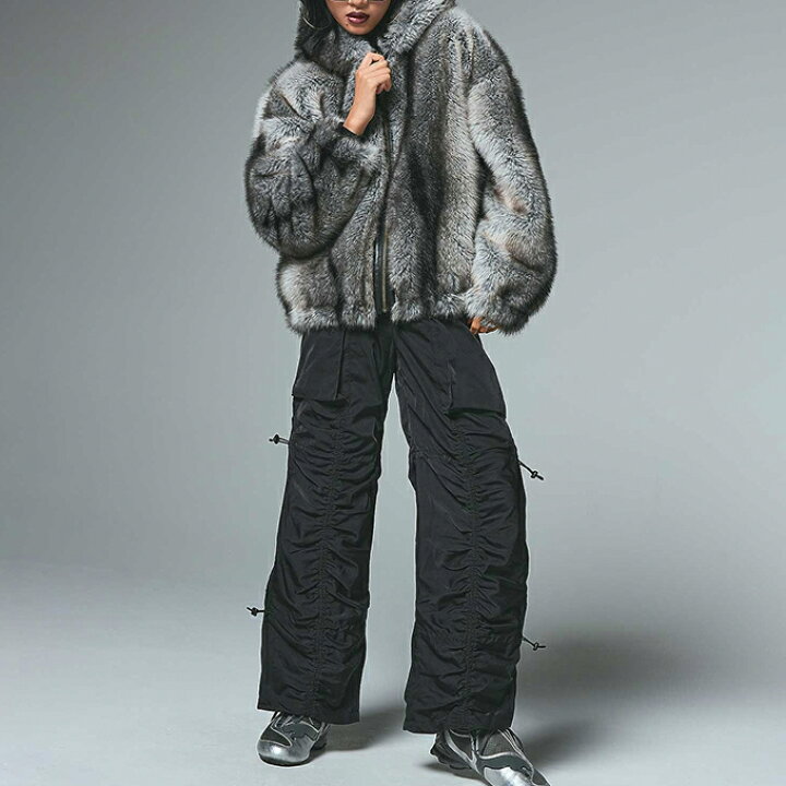 楽天市場】【 X-girl エックスガール 】 LOGO PATCHED FAUX FUR HOODED