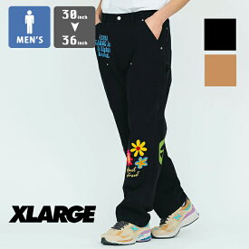 【 XLARGE エクストララージ 】 DAISY DOUBLE KNEE WORK PANTS XLARGE デイジー ダブルニー ワークパンツ 101231031008 / XLARGE エクストララージ ワークパンツ チノパン ボトムス パンツ プリント 刺繍 カジュアル ストリート 23SPRING