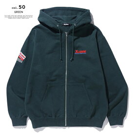 【 XLARGE エクストララージ 】 BAY AREA ZIP UP HOODED SWEATSHIRT XLARGE ベイエリア ジップアップ フーデッド スウェット 101241012004 / xlarge エクストララージ ジップアップパーカー フーディ ジップパーカー トレーナー メンズ グラフィック 刺繍 2024SPRING