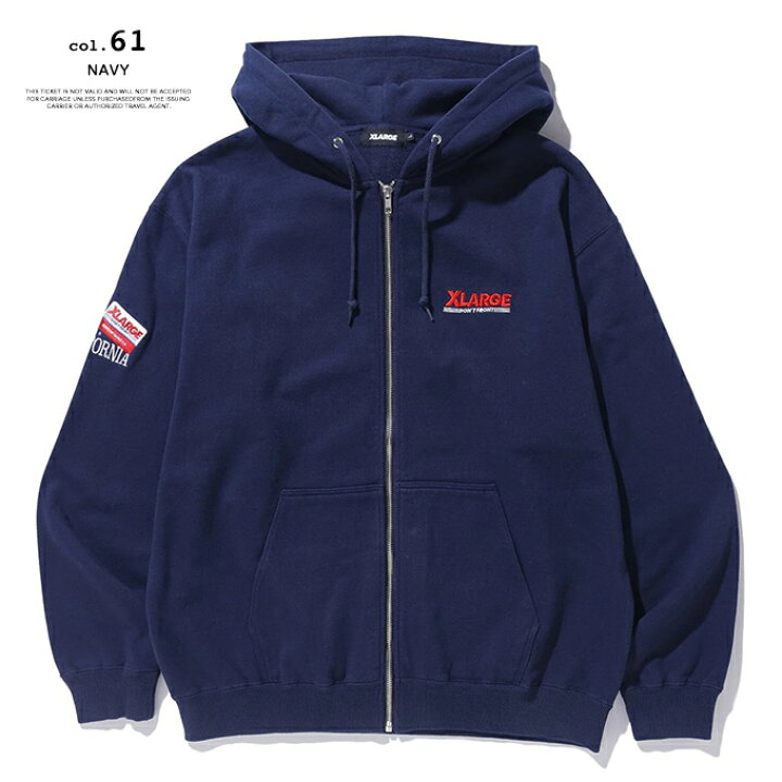 楽天市場】【 XLARGE エクストララージ 】 BAY AREA ZIP UP HOODED 