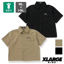 【SALE】【 XLARGE KIDS エクストララージ キッズ 】 スナップボタン ポケット シャツ 9432222 / xlarage kids シャツ 半袖シャツ セットアップ エクストララージ シャツ スナップボタン カジュアル ワンポイント 子供服 キッズ 23SUMMER