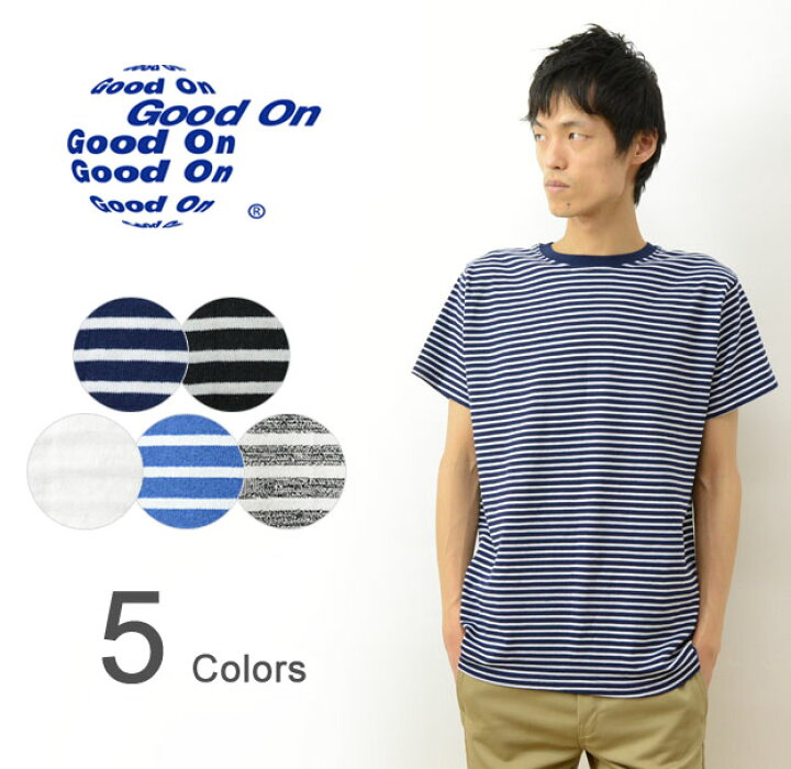 楽天市場】Good On（グッドオン） アメリカ製 ボーダー柄 クルーネック 