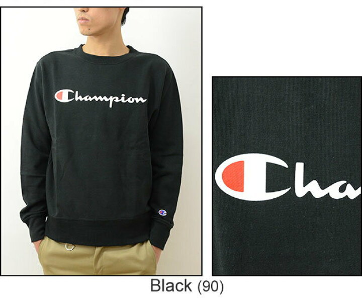 楽天市場】Champion（チャンピオン） ロゴ プリント クルーネック 