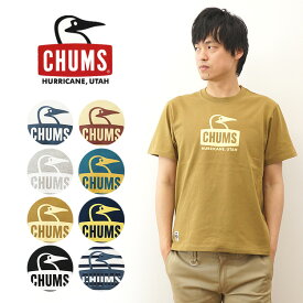 CHUMS（チャムス） ブービーフェイス Tシャツ 半袖 メンズ レディース ボートロゴ プリント キャンプ アウトドア 登山 山登り 釣り アメカジ ストリート ボーダー ボックスロゴ 定番 人気 ブービーバード ペンギン 動物 黒 ブラック 大きい XL サイズ 【CH01-1834】