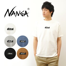 NANGA（ナンガ） ECO HYBRID MT LOGO TEE エコハイブリット マウンテン ロゴ Tシャツ 半袖 メンズ レディース ティーシャツ ブランド プリント おしゃれ アウトドア キャンプ アメカジ ストリート シンプル リサイクル 素材 なんが 黒 ブラック 白 ホワイト 【1G208】