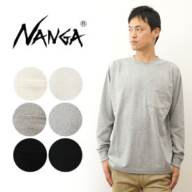 NANGA（ナンガ） エコ ハイブリッド デイリー 長袖 Tシャツ ロンT ポケT メンズ ポケット レディース ビッグシルエット オーバーサイズ ドロップショルダー ブランド ロゴT プリント ECO HYBRID DAILY L/S TEE アウトドア キャンプ 大きい 白 黒 ブラック グレー 【1G225】