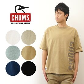 CHUMS（チャムス） オーバーサイズド ビッグ チャムス プリント Tシャツ ブランド ロゴ 半袖 メンズ レディース ビッグシルエット 大きい サイズ XL アウトドア キャンプ アメカジ お揃い ペアルック シミラールック 黒 白 ブラック ベージュ ネイビー 【CH01-2166】