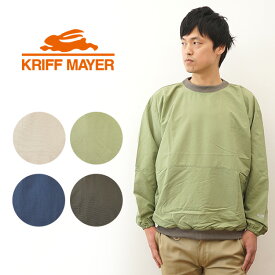 KRIFF MAYER（クリフメイヤー） クリーネス クルーネック Tシャツ MENS ロンT メンズ レディース 長袖 ティーシャツ ポケT ポケット ビッグシルエット オーバーサイズ 大きい サイズ XL 撥水効果 防汚加工 雨 アウトドア キャンプ テント服 裾 袖 リブ 無地 春 【2237803】