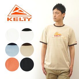 KELTY（ケルティ） ロゴ Tシャツ メンズ 半袖 ヴィンテージ ビンテージ ブランド ロゴ プリント リンガーT ティーシャツ 大きい サイズ XL レディース ユニセックス 汗 消臭 キャンプ 登山 スポーツ 運動 アウトドア 春 夏 秋 シンプル おしゃれ 黒 ベージュ 【KE23113004】