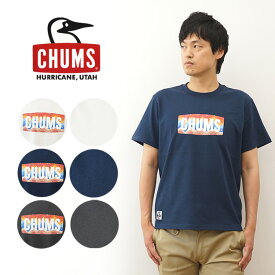 CHUMS（チャムス） チャムスロゴ スターズ アンド ストライプ Tシャツ メンズ レディース 半袖 ボックスロゴ ティーシャツ プリントT アウトドア キャンプ 登山 丈夫 おしゃれ ワンポイント 大きい サイズ XL ペンギン ブービーバード 白 ネイビー ちゃむす 【CH01-2388】