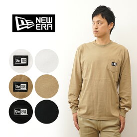 New Era（ニューエラ） 長袖 コットン ポケット Tシャツ Box Logo レギュラーフィット ロンT ポケT メンズ ブランド ボックス ロゴ ワンポイント 厚手 厚い 丈夫 ストリート スケボー スケーター キャップ 帽子 大きい サイズ XL 【13755438】【13755439】【13755440】