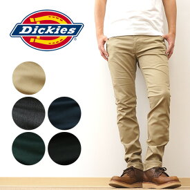 Dickies（ディッキーズ） 5ポケット スリム パンツ チノパン スキニー ワーク メンズ 黒スキニー ストレッチ ストレート 細身 細い 大きい サイズ アメカジ ストリート アウトドア キャンプ フェス ライブ 登山 釣り ズボン シンプル 無地 黒 ブラック ベージュ 【WD371N】