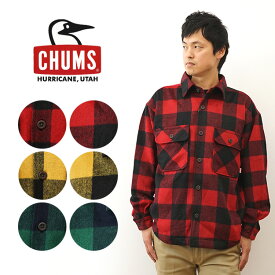 CHUMS（チャムス） シャギー チェック CPO ジャケット メンズ レディース シャツジャケット 厚手 オーバーサイズ ビッグシルエット ゆったり 大きめ 大きい サイズ XL 2L アメカジ アメリカ 海軍 ミリタリー 秋 冬 コーデ ブロックチェック 黒 赤 緑 黄色 【CH04-1355】