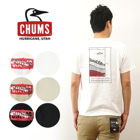 CHUMS（チャムス） チャムス クリーンリバー Tシャツ CHUMS Clean River T-Shirt メンズ レディース 半袖 バックプリント 大きいサイズ XL アウトドア キャンプ フェス 登山 釣り アメカジ ストリート おしゃれ 厚手 魚 柄 眼鏡ストラップ 黒 白 ブラック 【CH01-2350】