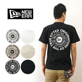 New Era（ニューエラ） 半袖 コットン Tシャツ Circle OOTTF メンズ レディース 大きい サイズ XL バックプリント キャップ ブランド ロゴ ワンポイント シンプル アメカジ ストリート おしゃれ 綿100 白 黒 ブラック モノトーン 【14121902】【14121903】【14121905】