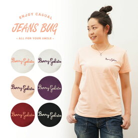 （レディース） 『Berry Gelate』 オリジナル 刺繍 半袖 Tシャツ ベリー ジェラート クルーネック 厚手 無地 カットソー 透けない シンプル ワンポイント ロゴ 綿 コットン Tシャツ 白 黒 JEANSBUG ORIGINAL 【LST-BERRY】