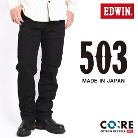 エドウィン EDWIN ジーンズ 503 レギュラーストレート ジーンズ ストレッチ カラーパンツ 日本製 ブラック E50313-75