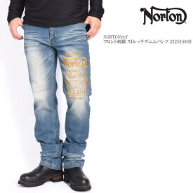 ノートン NORTON ジーンズ NORTONロゴ フロント刺繍 ストレッチデニムパンツ 232N1800B-077INDIGO