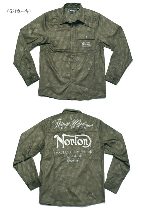 楽天市場】ノートン NORTON 長袖シャツ ドッグNortonロゴ 総刺繍 撥水 