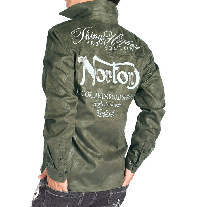 楽天市場】ノートン NORTON 長袖シャツ ドッグNortonロゴ 総刺繍 撥水 