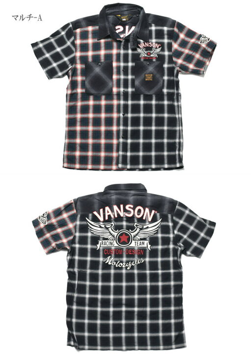 楽天市場】バンソン VANSON 半袖シャツ フライングスター 刺繍 