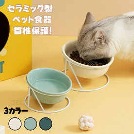 【2ボウルタイプ】 フードボウル ペット ボウル 猫 食器 陶器 食べやすい 傾斜 セラミック 斜め 高さがある おしゃれ 猫 犬 食器 餌入れ ペット 猫の食器 吐き戻し ご飯皿 猫皿 餌皿 ご飯台 餌台 食器台 フードスタンド オシャレ かわいい エサ入れ 水 小型犬 犬用食器
