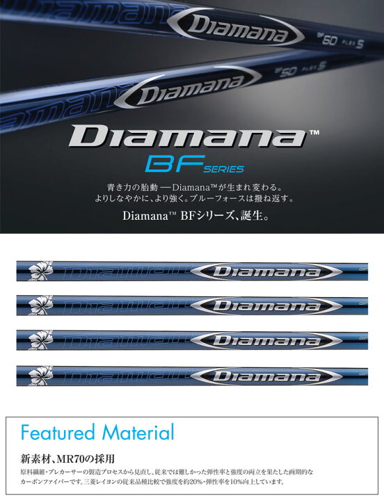 楽天市場】テーラーメイド スリーブ付きシャフト Diamana BF (BRNR 