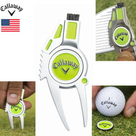 キャロウェイ 4 IN 1 DIVOT TOOL LIME 1台4役 ディボットツール グリーンフォーク 0700215001304 小物 USA直輸入品