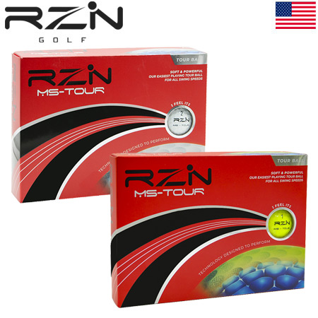 RZN GOLF MS-TOUR 3ピース ウレタンカバー ゴルフボール 1ダース（全12球） USA直輸入品 レジンゴルフ