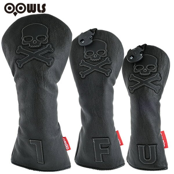 【エントリーでポイント合計10倍】 OOWLS まるで本革 オンリーカラーズ ヘッドカバー スカル JYP-JT21OLHK ドライバー フェアウェイ ユーティリティ ブラック 製造直販【ジーパーズオリジナル商品】