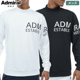 アドミラル ビッグロゴ ロングスリーブ モックネックシャツ メンズ ADMA3A1 Admiral Golf 2023秋冬モデル 日本正規品【土日祝も発送】