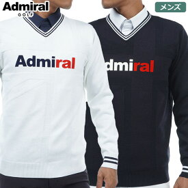 アドミラル UJジャカード　Vネックセーター メンズ ADMA369 Admiral Golf 2023秋冬モデル 日本正規品【土日祝も発送】