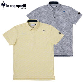 ルコック ストレッチフォーサー フレンチボーダー総柄半袖シャツ QGMXJA18 メンズ le coq sportif GOLF 2024春夏モデル 日本正規品