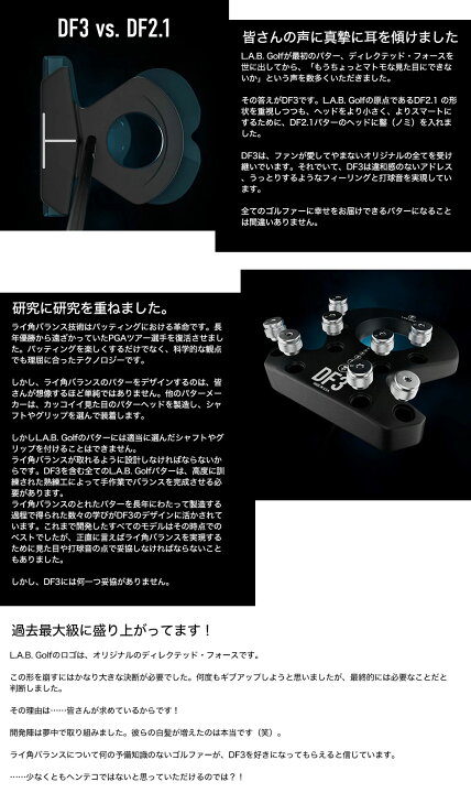 楽天市場】L.A.B. GOLF DF3 パター メンズ 右用 34インチ ラブ・ゴルフ 