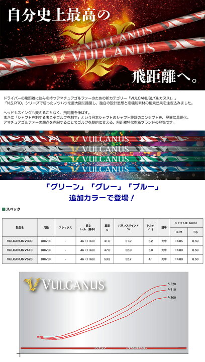 楽天市場】日本シャフト VULCANUS カーボンシャフト 単品 日本正規品 