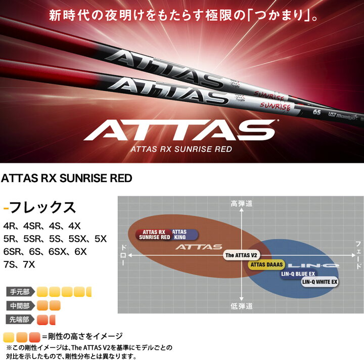 楽天市場】USTマミヤ ATTAS RX SUNRISE RED アッタス RX サンライズ  