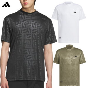 アディダス BOSロゴ柄デボス モックネック 半袖シャツ KVH25 メンズ ゴルフウェア ゴルフ 2025春夏モデル adidas 日本正規品