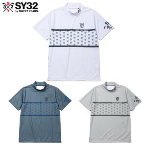 SY32 GOLF SYG-25S035 StEFA GRAPHIC CROSS LOGO MOCK  Y {Ki 2025tăf {Ki