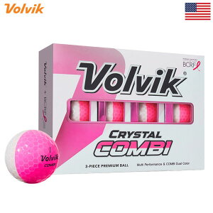 �{���r�b�N Volvik �S���t�{�[�� 2025 BCRF Crystal Combi Pink Golf Balls �s���N 3�s�[�X 1�_�[�X(12����) 2025�N���f�� USA���A���i ���s�A���i US���f�� �S���t