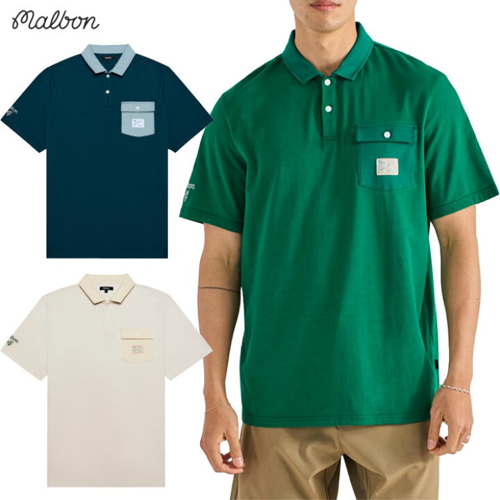 楽天市場】マルボン Malbon Golf 半袖シャツ JOVIS SOLID POLO M-9166 
